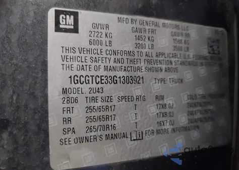 2016 Chevrolet Colorado Lt из США, поврежденный, VIN 1GCGTCE33G1303921